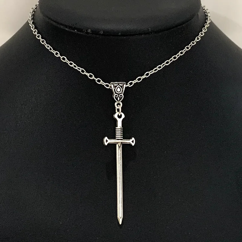 Men Gothic Sword Pendant Necklace