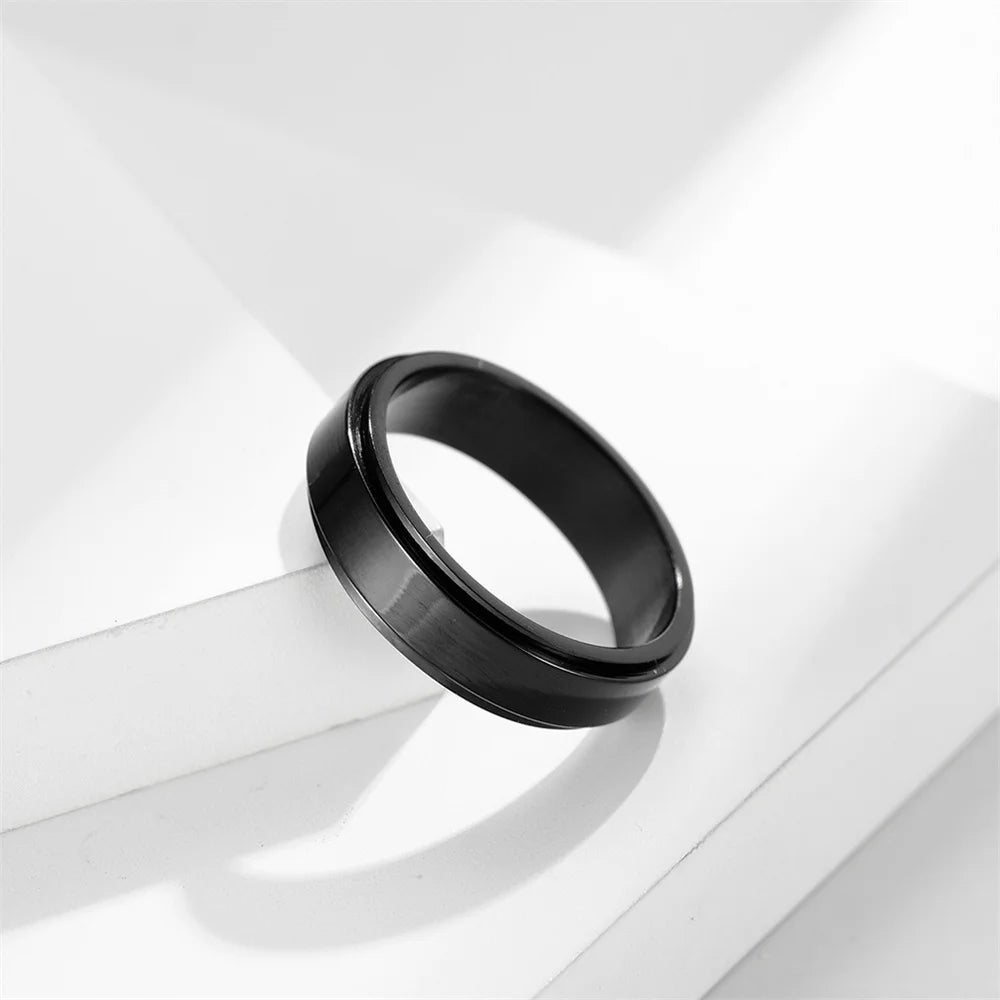 Men Stainless Steel Spinner Fidget Ring