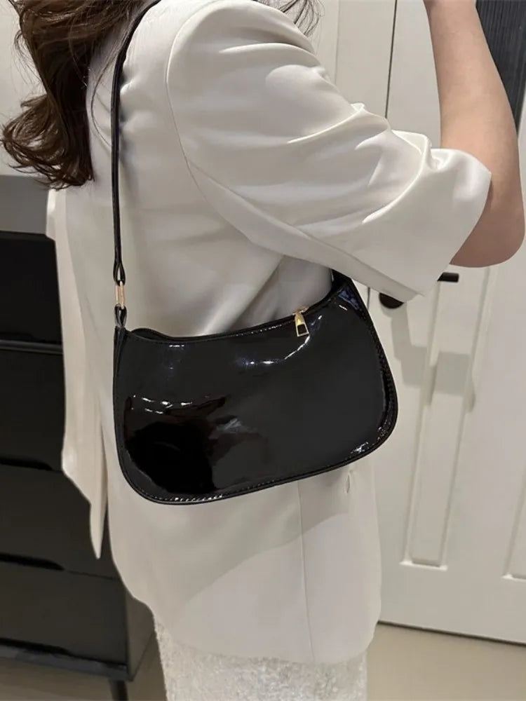 PU Leather Shoulder Handbag with Cherry Pendant for Women