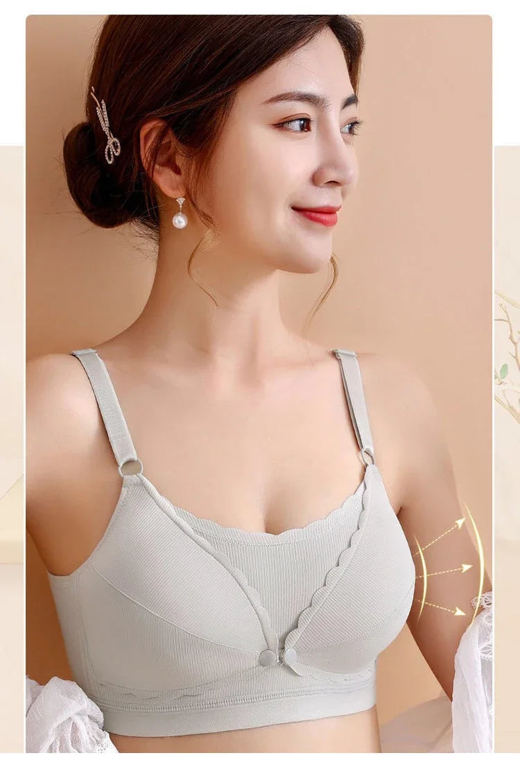 Wireless Push Up Support Bra for Women with Adjustable Straps and Breathable Pads
