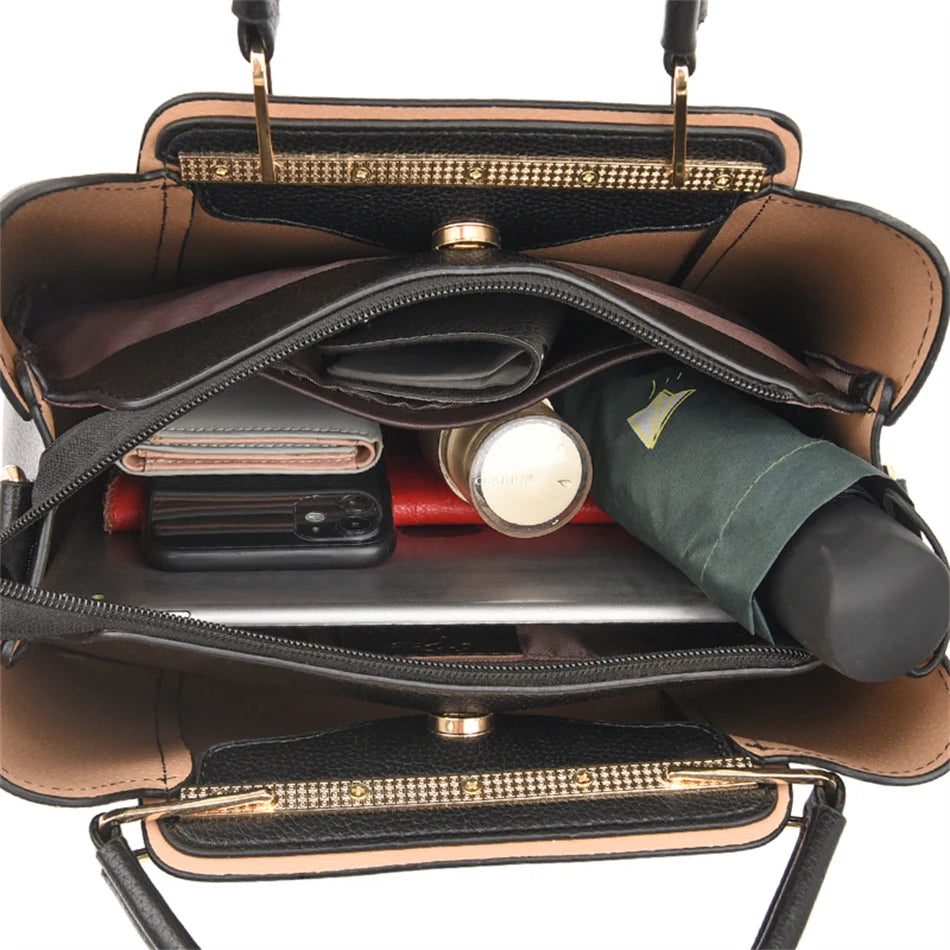 Large Capacity 3 Layer Crossbody Tote Bag for Women