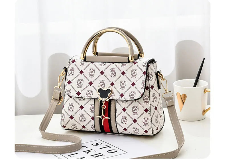 Luxury Monogram Leather Shoulder Tote Bag for Women