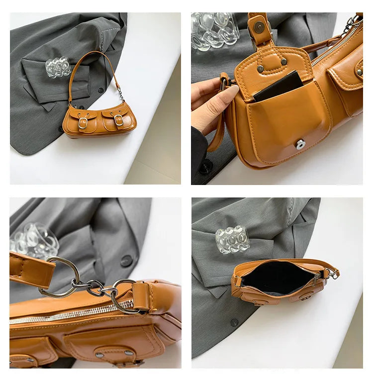 Women's shoulder bag fashion commuting armpit bag personality trendy cool scooter bag small senior sense shoulder crossbody bag