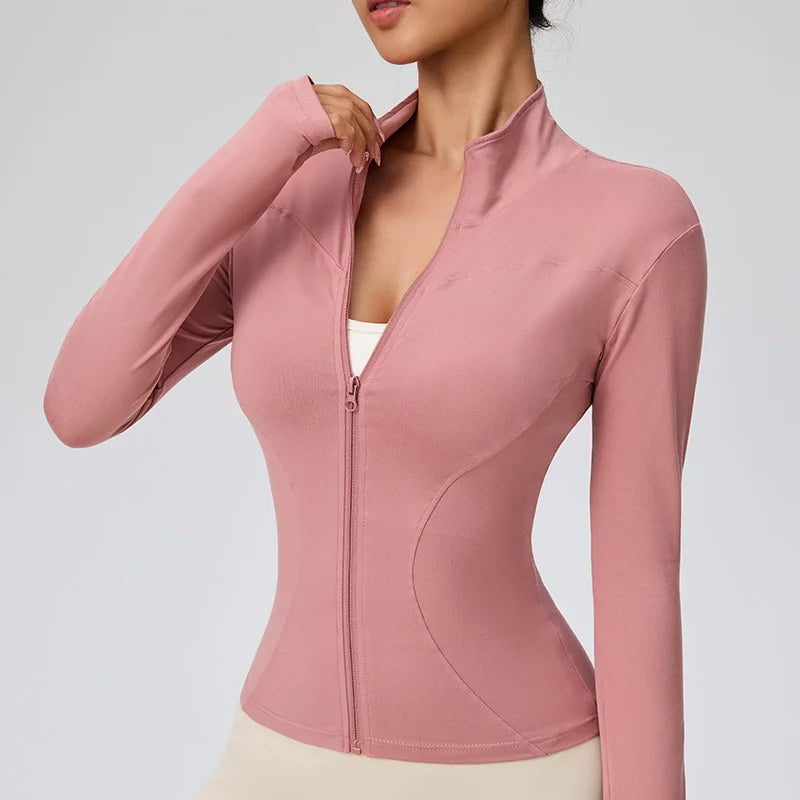Women Quick Dry Pilates Sweatshirt Gym Workout Running Activewear
