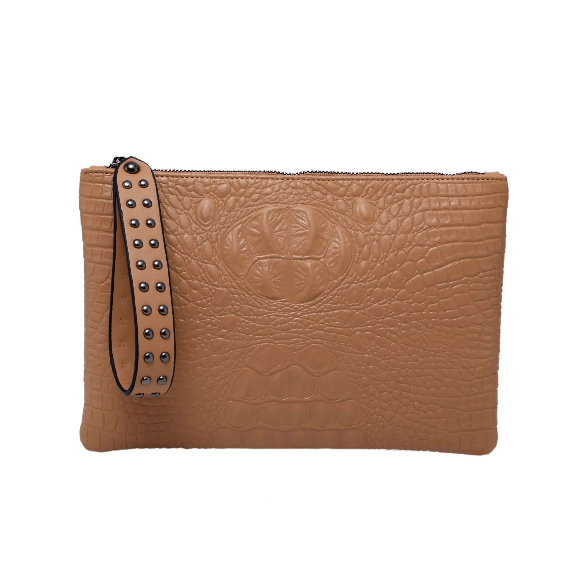 PU Leather Envelope Clutch Wristlet Bag for Women