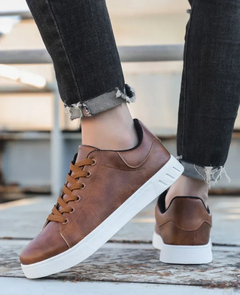 Men British Leather Casual Shoes Loafers