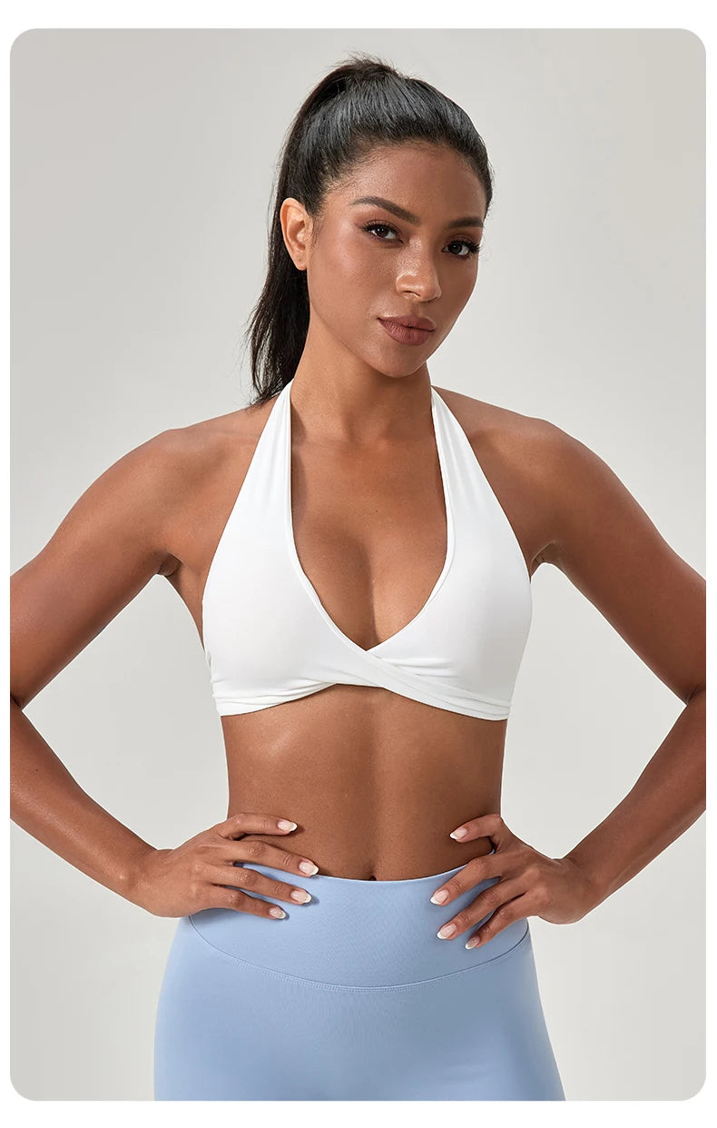 Women Halter Stylish Neck Sports Bra