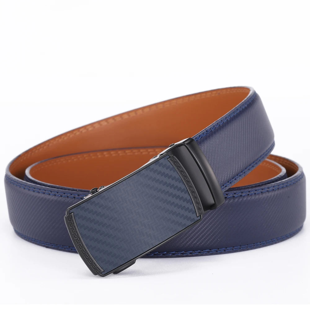 Men Luxury Genuine Leather Automatic Buckle Belt