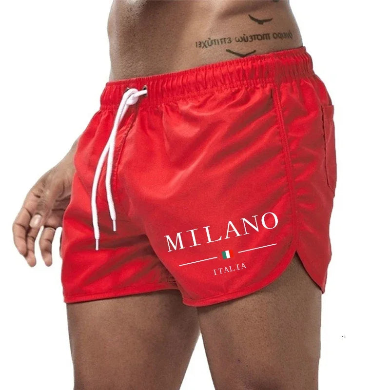 Men Quick Dry Urban Print Trunk Shorts