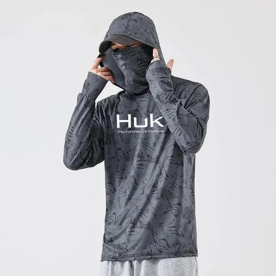 Men Fishing UV Protection Hooded Sweatshirt Long Sleeve Hoodie