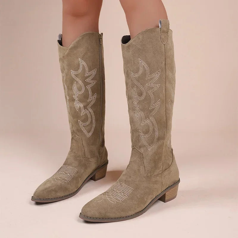 Women Embroidered Western Cowboy Boots