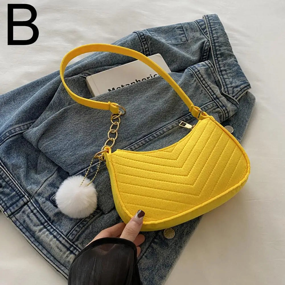Felt Mini Shoulder Saddle Bag for Women