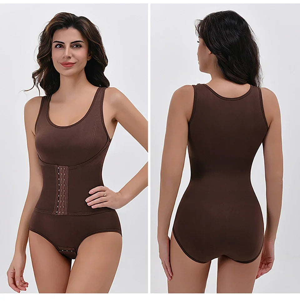 Zipper Belt Tummy Control Shapewear Bodysuit for Women