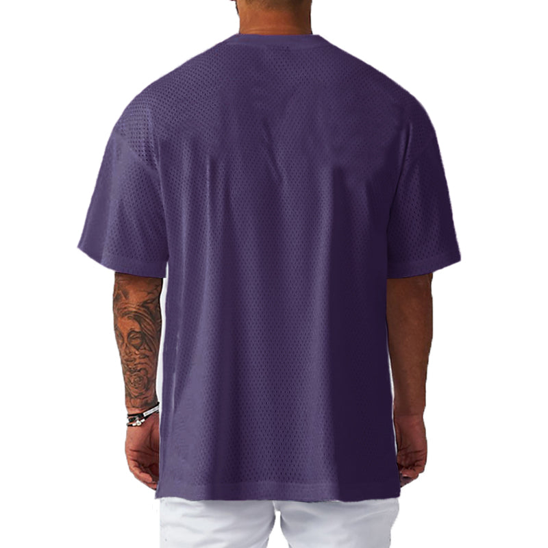Men Oversized Mesh Gym Sports T Shirt