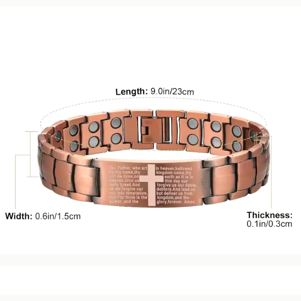 Men Magnetic Cross Copper Bracelet Jewelry