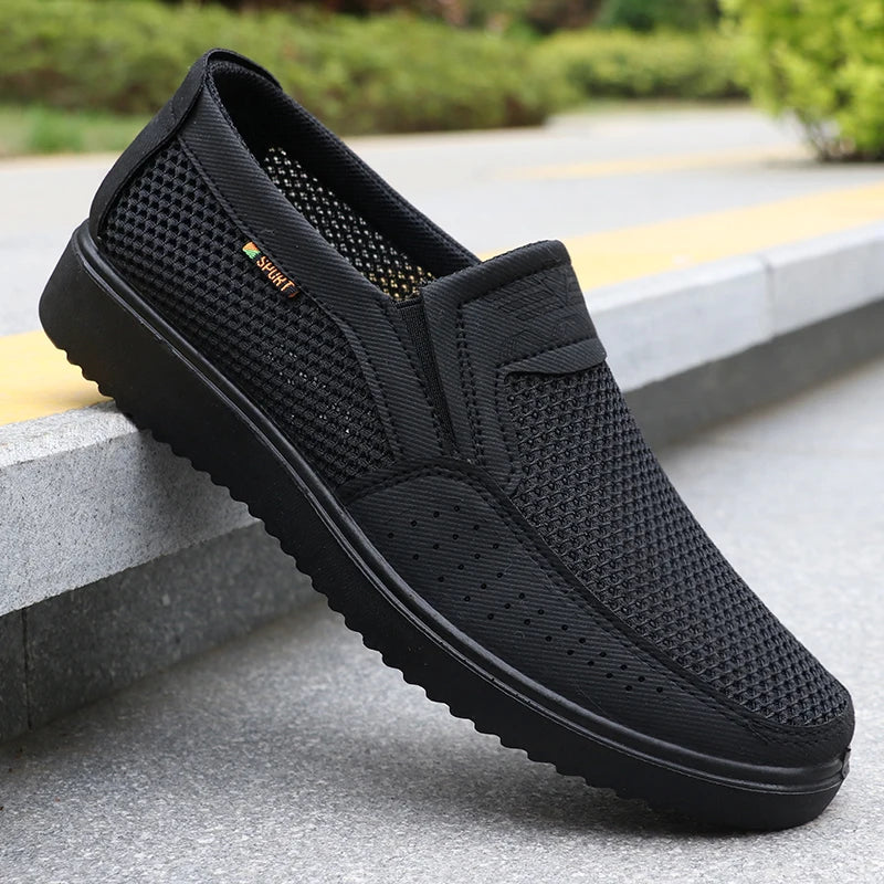 Men Breathable Mesh Slip On Loafers