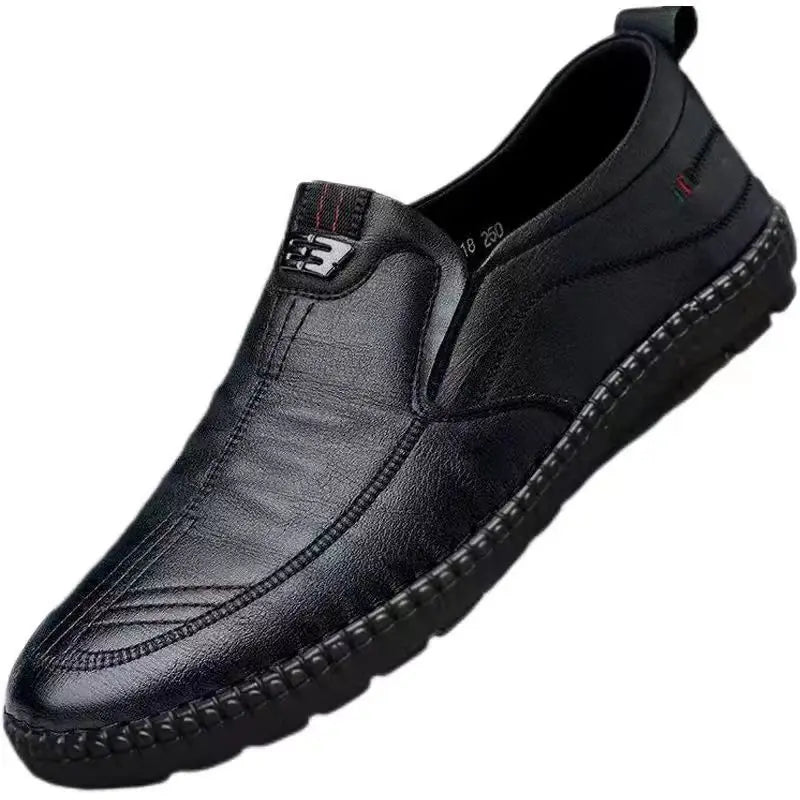 Men Non Slip Walking Leather Loafers
