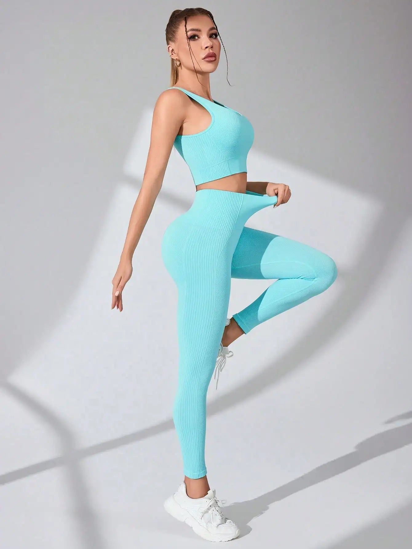 Women Seamless Yoga Set Sports Bra and Leggings Gym Outfit