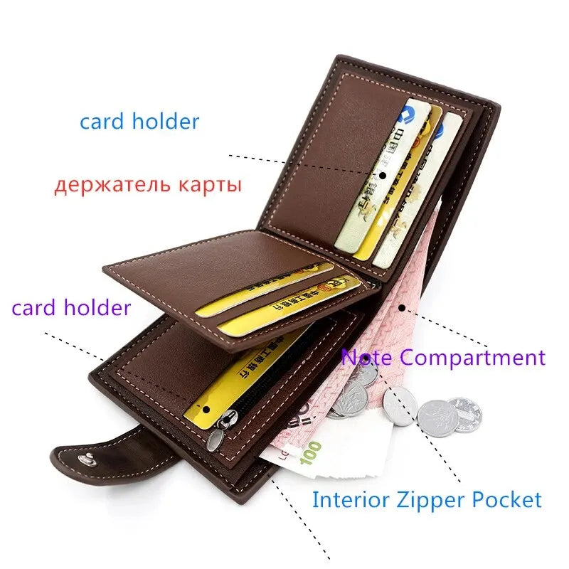 PU Leather Business Card Holder Wallet for Men