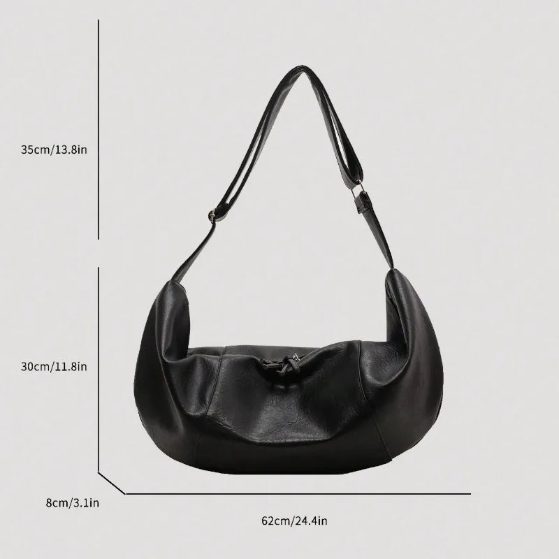 Stylish PU Dumpling Crossbody Bag for Men