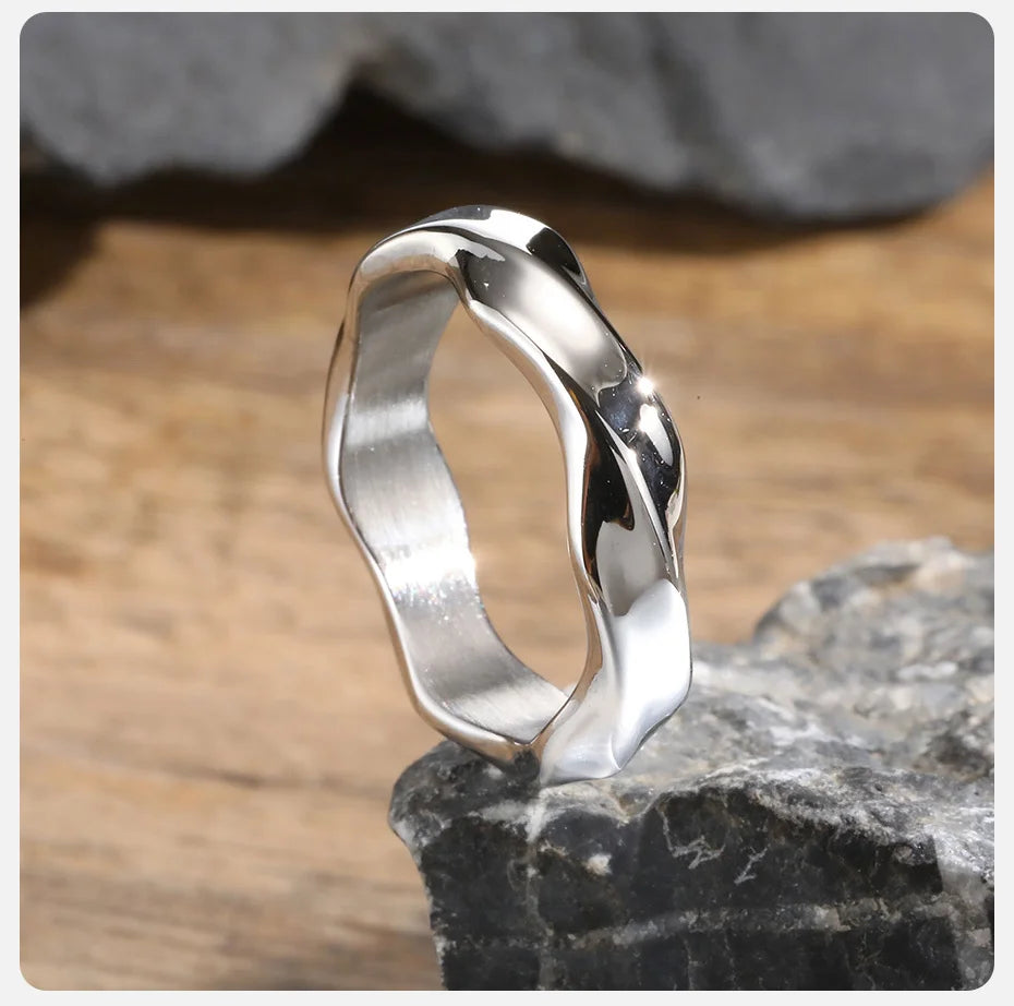 Men Vnox Twisted Stainless Steel Mobius Ring