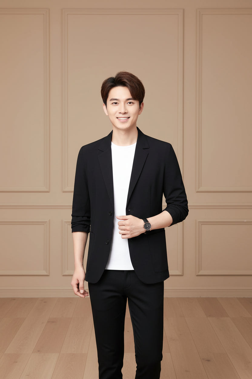 Men Linen Slim Fit Casual Blazer Jacket