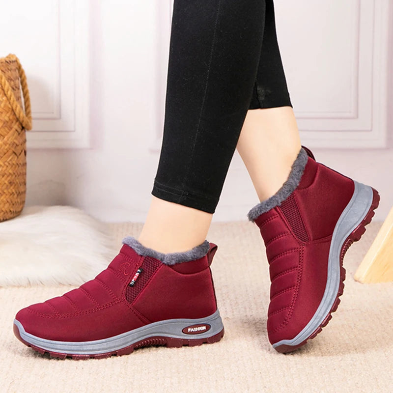 Women Plush Waterproof Snow Boots Winter Shoes