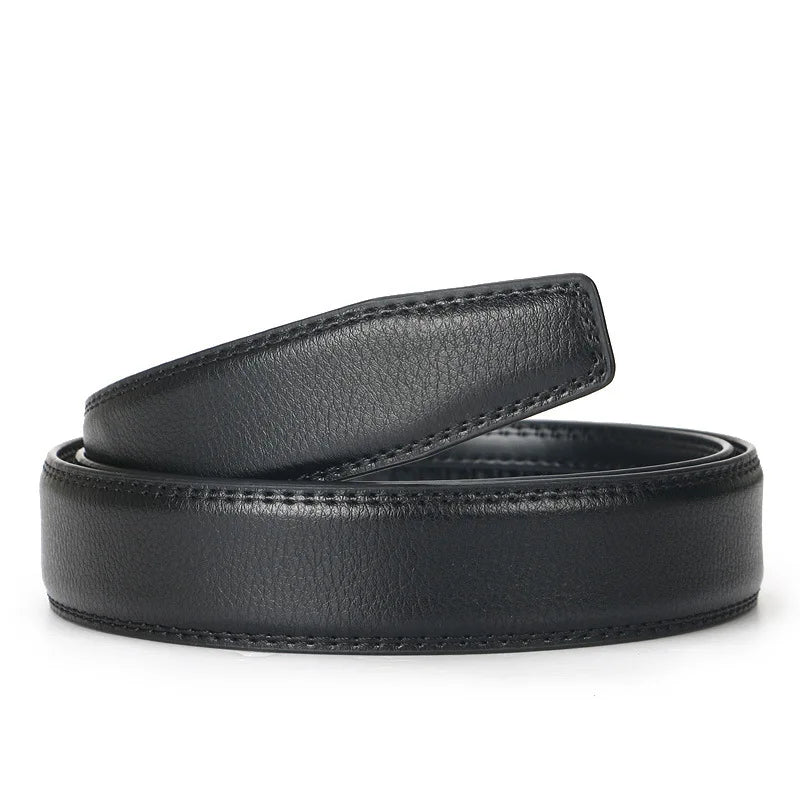 Men Adjustable Genuine Leather Ratchet Belt