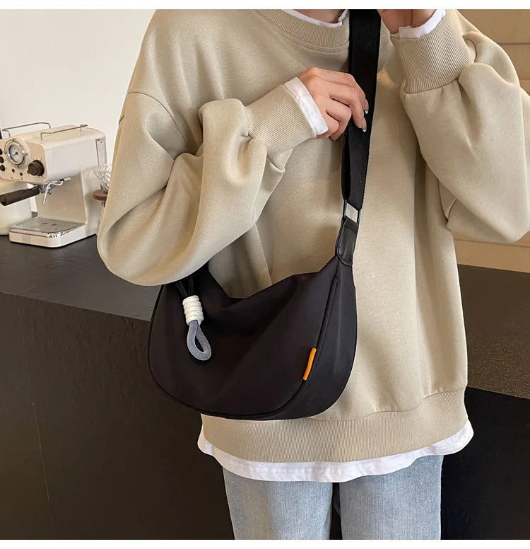 Wide Strap Dumpling Crossbody Shoulder Bag for Women
