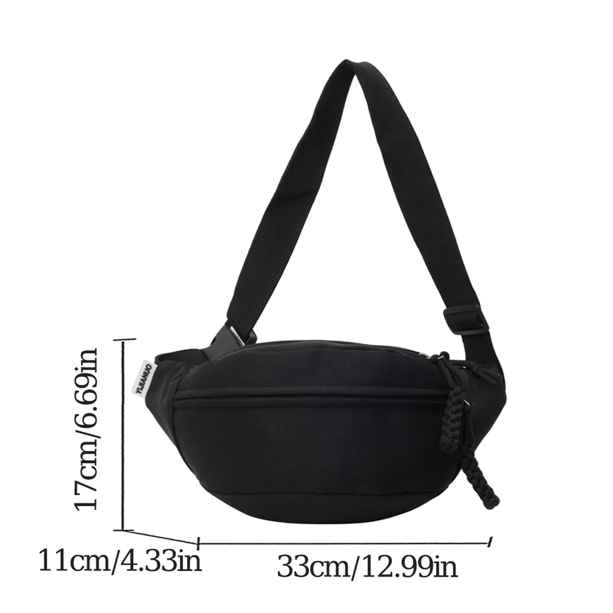 Large Capacity Lightweight Nylon Waist Crossbody Bag for Women
