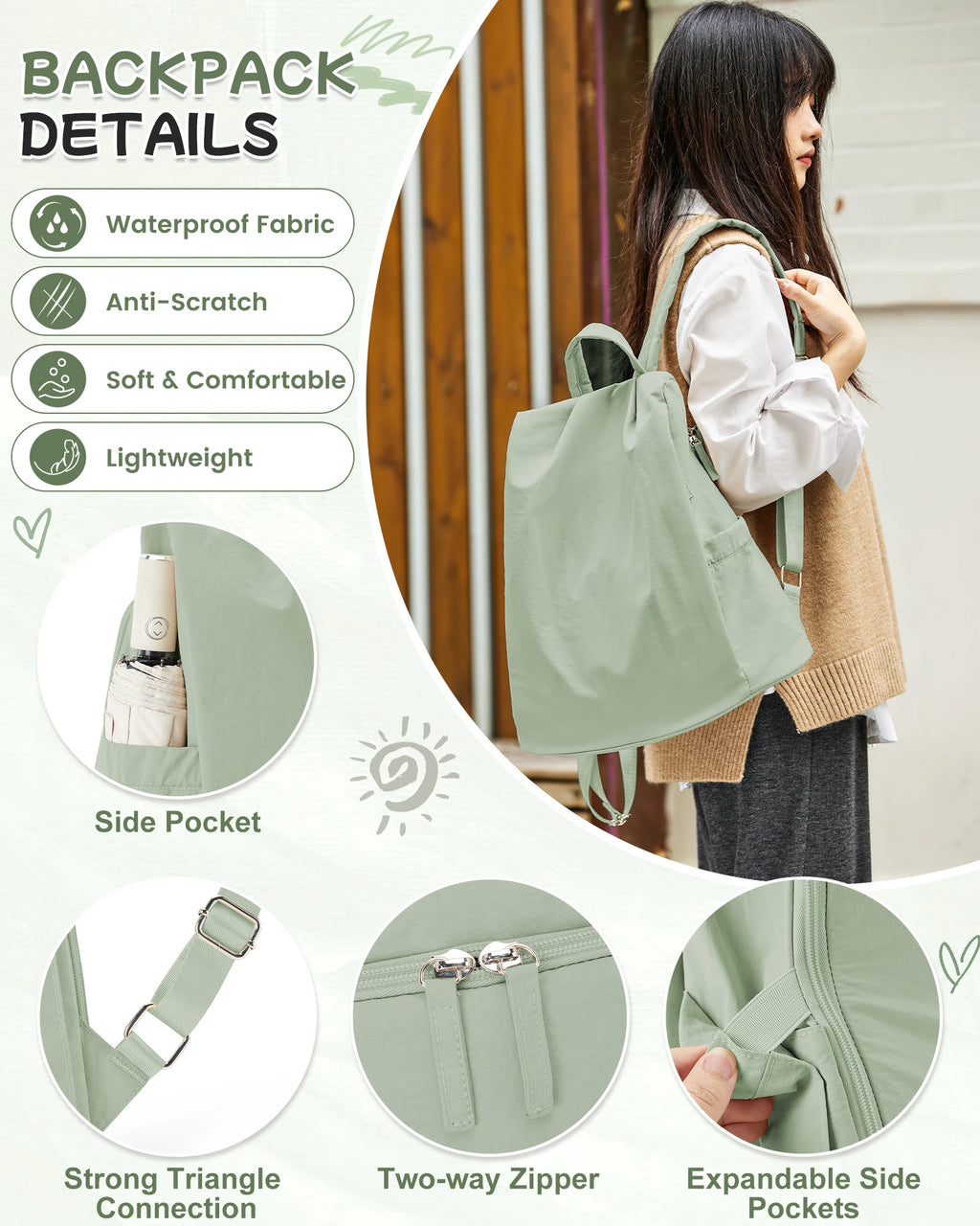 Modern Lightweight Anti Theft Travel Backpack for Women
