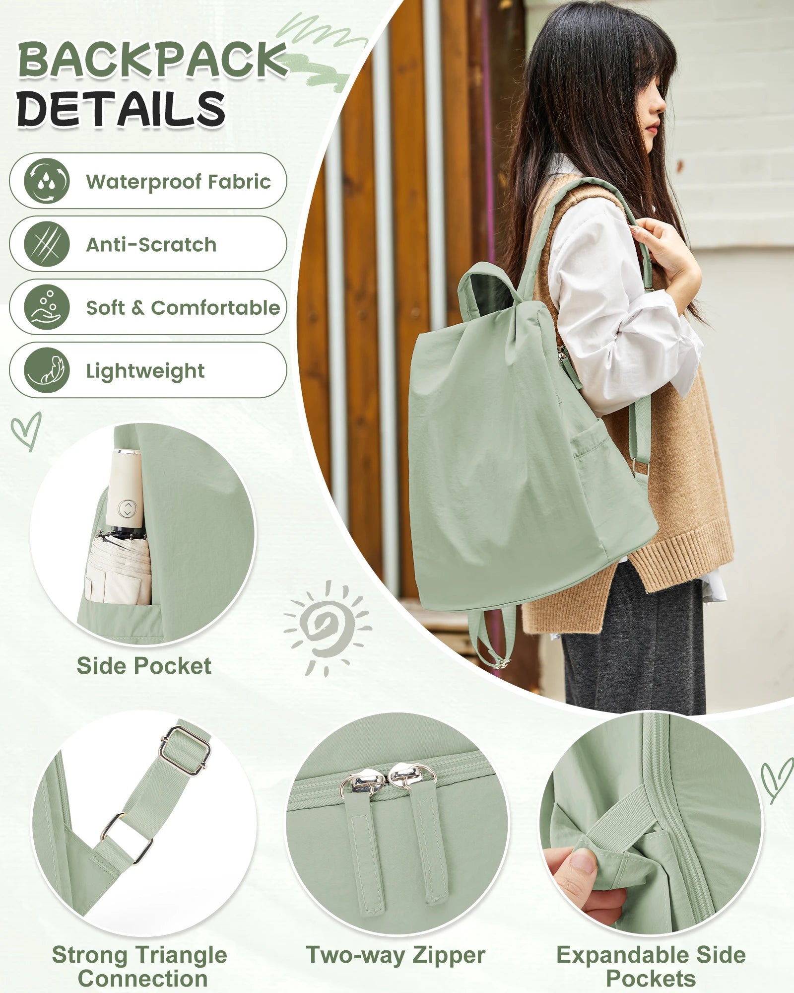 Modern Lightweight Anti Theft Travel Backpack for Women