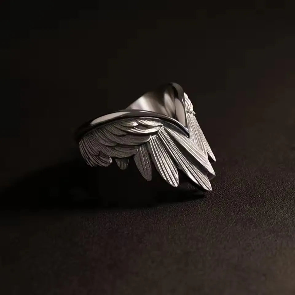 Women Retro Angel Wing Adjustable Gothic Ring Jewelry
