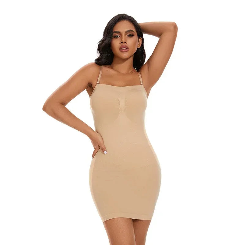 Strapless Seamless Belly Control Shapewear Slip Dress for Women
