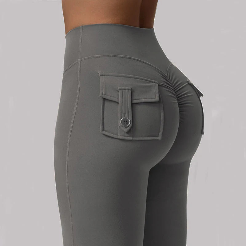 Women Wide Leg Yoga Leggings High Stretch with Pockets Fitness Pants