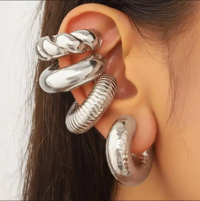 Women Clip On Ear Cuff Jewelry Set Fashion Earrings