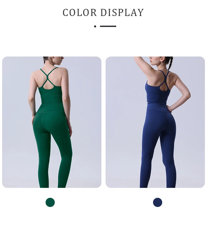 Women 2 Piece Sports Bra and Leggings Fitness Bodysuit