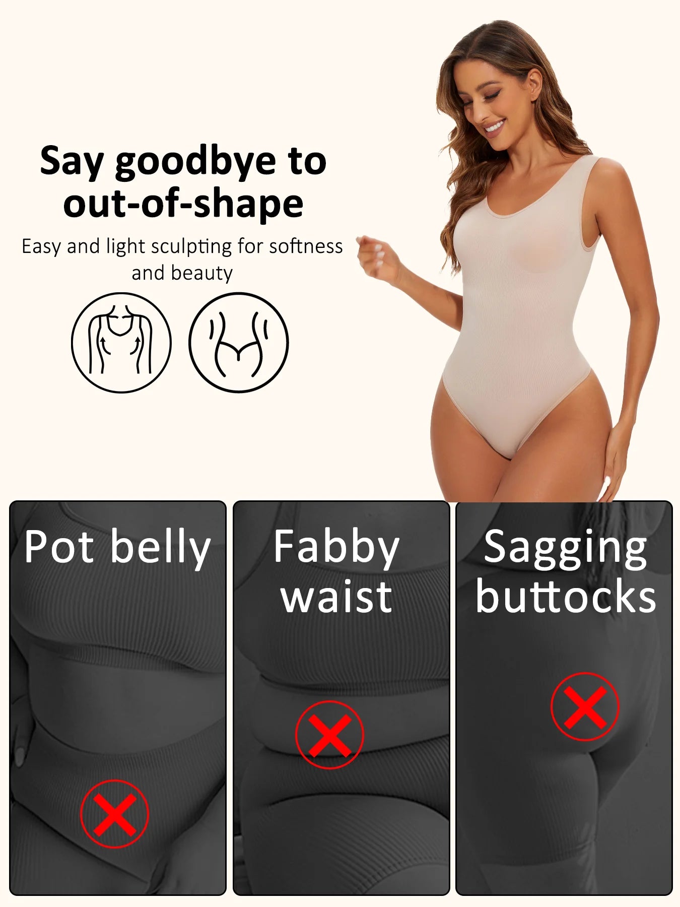 Seamless Tummy Control Shapewear Bodysuit for Women