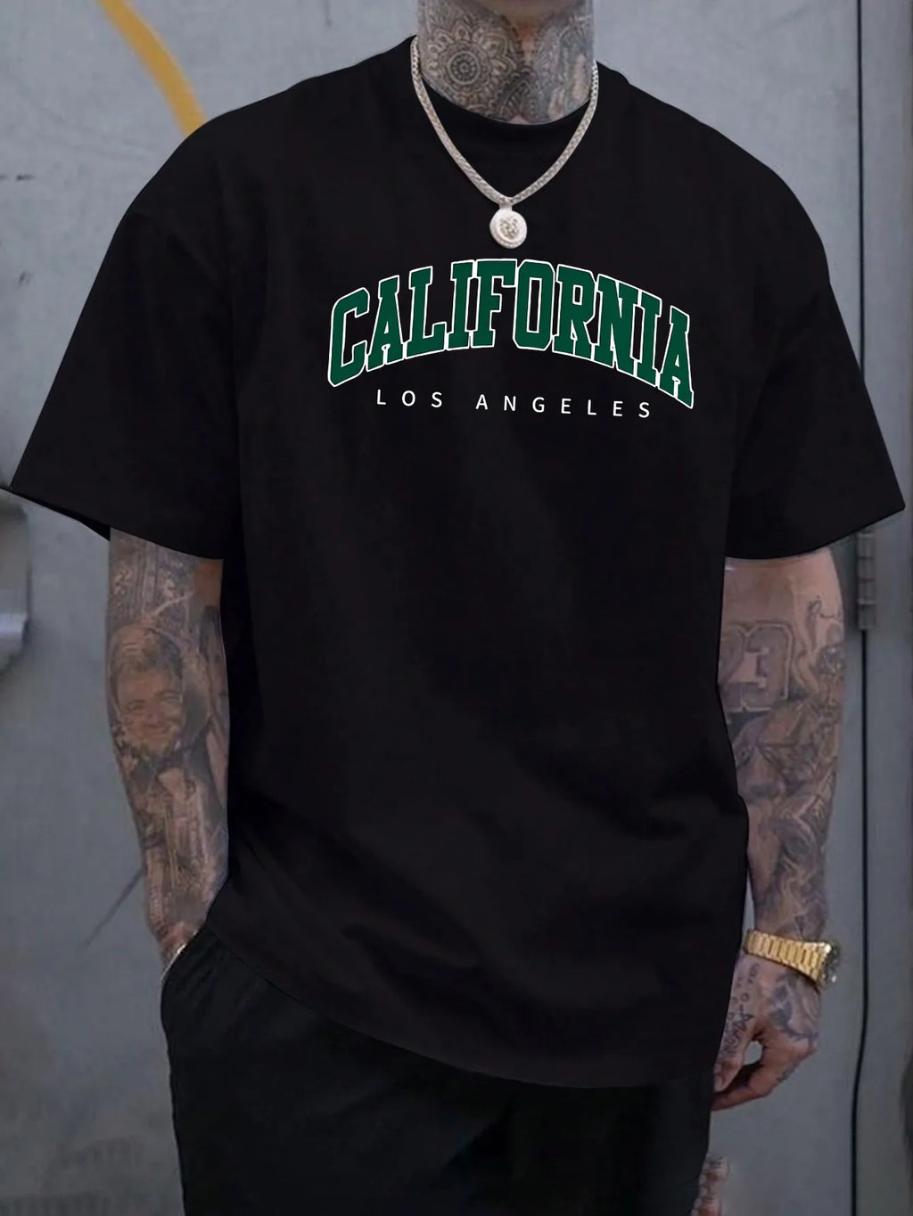 Men Cotton California Graphic Casual Short Sleeve T Shirt