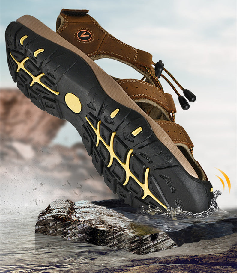 Men Summer Genuine Leather Sandals