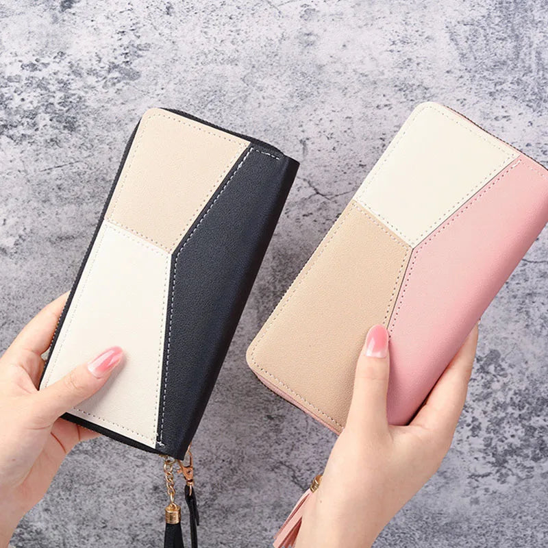Long Zipper PU Leather Clutch Wallet for Women