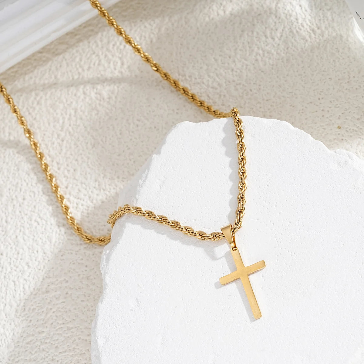 Men Stainless Steel Cross Pendant Necklace