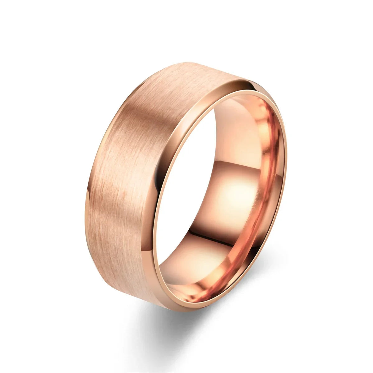 Men Stainless Steel Matte Wedding Band Ring