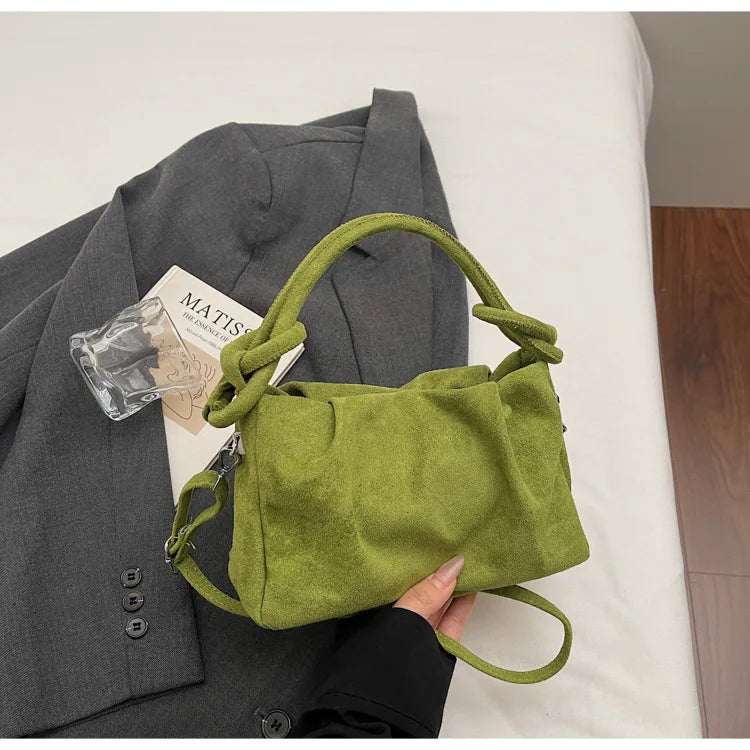 Retro Suede Crossbody Shoulder Bag for Women