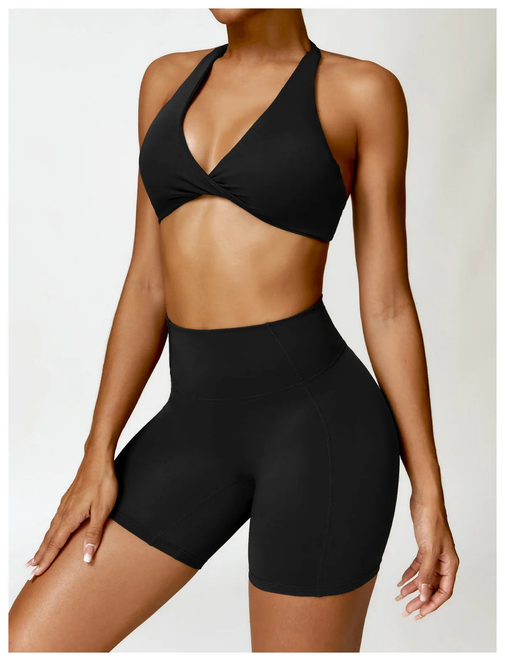 Women Seamless Yoga Set Push Up Sports Bra and High Waist Leggings