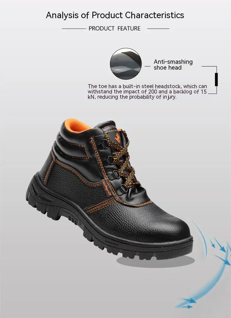 Wear-resisting Men Work Boots Anti-smash Anti-puncture Work Sneakers Waterproof Boots Indestructible Protective Tactical Boots