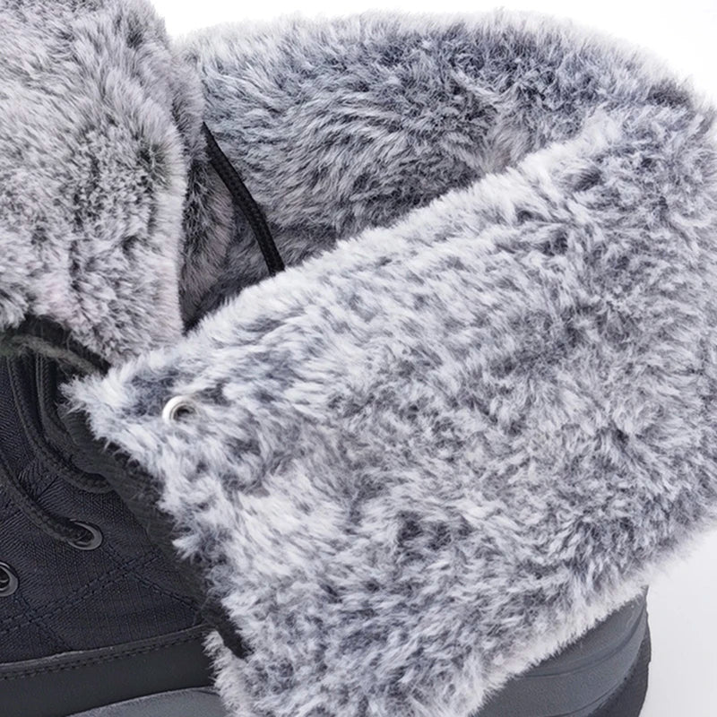 Winter Men's Snow Boots Warm Plush Anti Slip Outdoor Hiking Boots Women's Mid Length Boots Couple Sports Shoes Boots Size 36-48