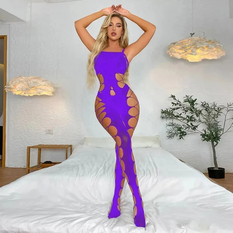 Sheer Body Stocking Corset Lingerie Sleepwear Set for Women