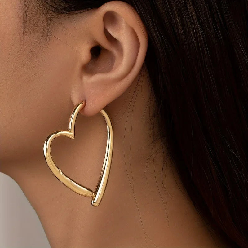 Women Love Heart Fashion Earrings Minimal Jewelry