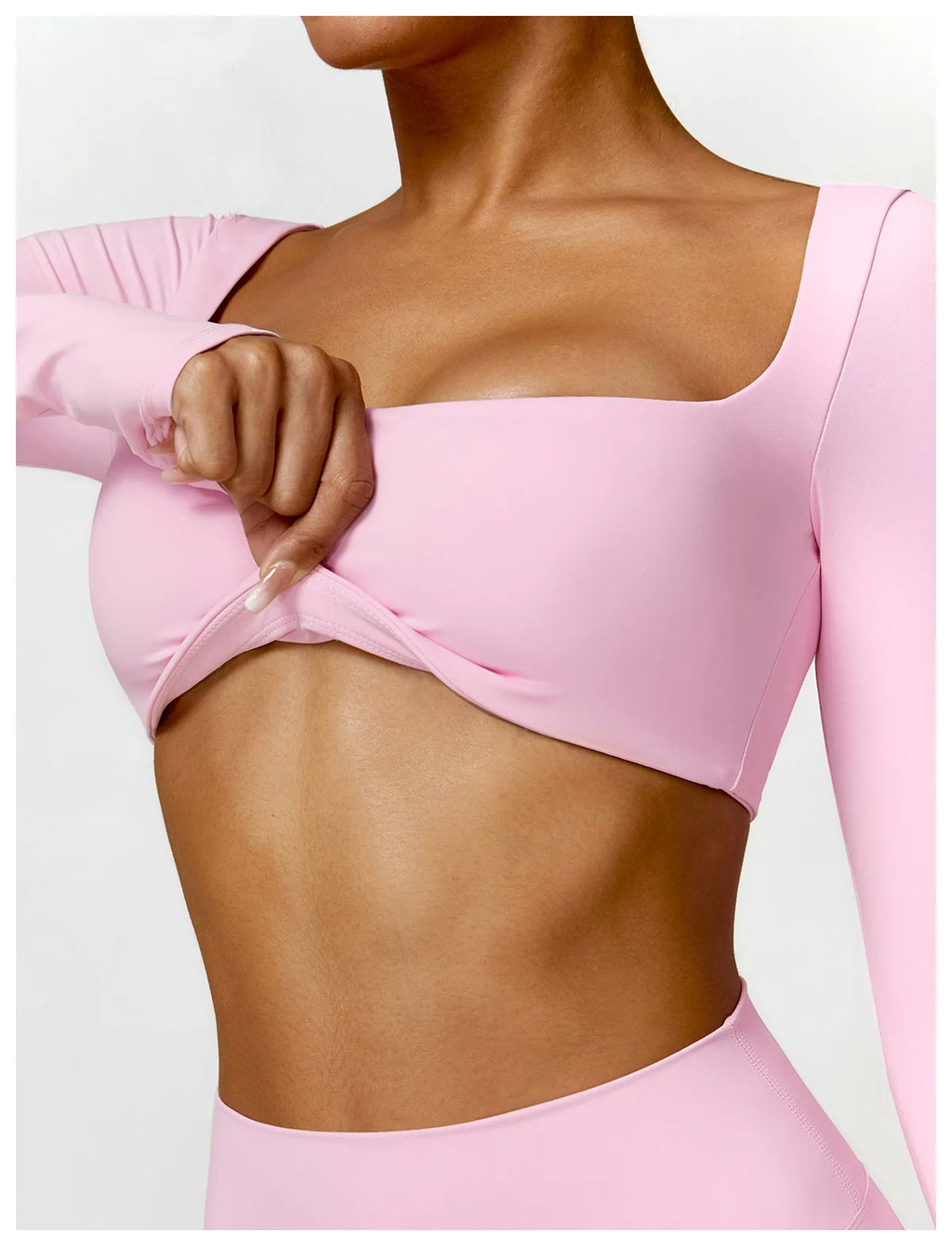 Women 2 Piece Yoga Set Long Sleeve Sports Top and Leggings